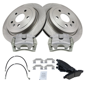TRQ® - Disc Brake Kit with Ceramic Pads, Calipers and Hoses