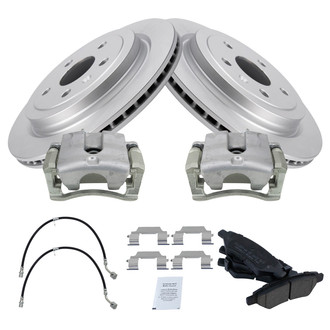 TRQ® - Rear Disc Brake Kit with Ceramic Pads, Calipers and Hoses