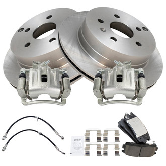 TRQ® - Rear Disc Brake Kit with Ceramic Pads, Calipers and Hoses