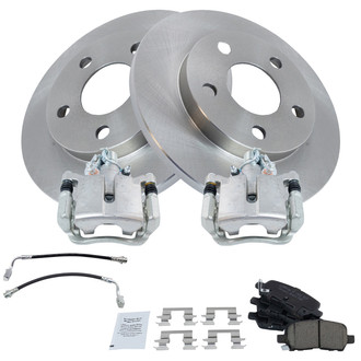 TRQ® - Rear Disc Brake Kit with Ceramic Pads, Calipers and Hoses
