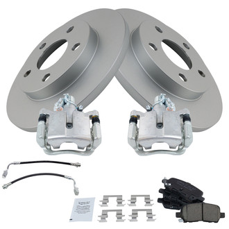 TRQ® - Rear Disc Brake Kit with Ceramic Pads, Calipers and Hoses