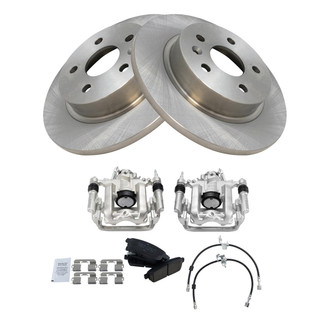 TRQ® - Rear Disc Brake Kit with Ceramic Pads, Calipers and Hoses