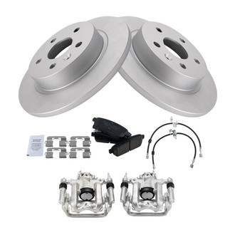 TRQ® - Rear Disc Brake Kit with Ceramic Pads, Calipers and Hoses