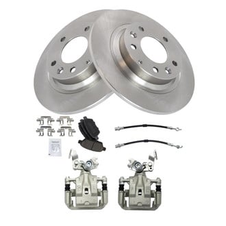 TRQ® - Rear Disc Brake Kit with Ceramic Pads, Calipers and Hoses
