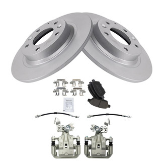 TRQ® - Rear Disc Brake Kit with Ceramic Pads, Calipers and Hoses
