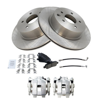 TRQ® - Rear Disc Brake Kit with Ceramic Pads, Calipers and Hoses