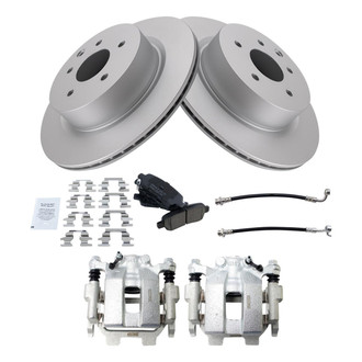 TRQ® - Rear Disc Brake Kit with Ceramic Pads, Calipers and Hoses