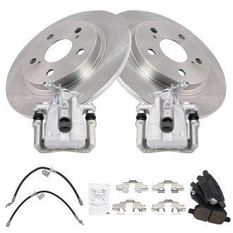 TRQ® - Rear Disc Brake Kit with Ceramic Pads, Calipers and Hoses