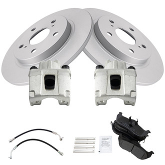 TRQ® - Disc Brake Kit with Semi-Metallic Pads, Calipers and Hoses