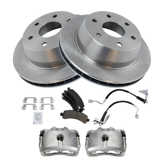 TRQ® - Rear Disc Brake Kit with Ceramic Pads, Calipers and Hoses