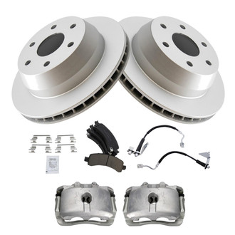 TRQ® - Rear Disc Brake Kit with Ceramic Pads, Calipers and Hoses