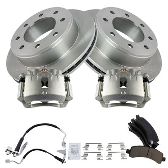 TRQ® - Rear Disc Brake Kit with Ceramic Pads, Calipers and Hoses