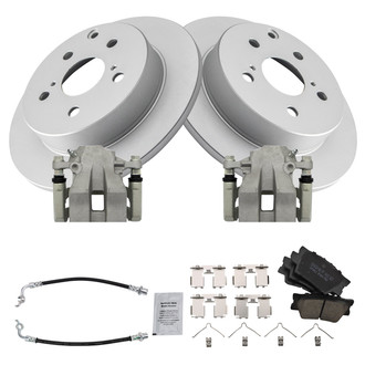 TRQ® - Rear Disc Brake Kit with Ceramic Pads, Calipers and Hoses