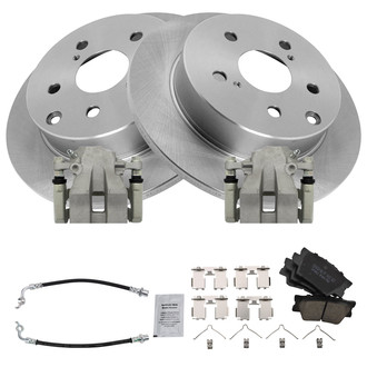 TRQ® - Rear Disc Brake Kit with Ceramic Pads, Calipers and Hoses