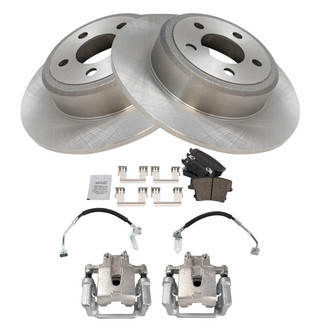 TRQ® - Rear Disc Brake Kit with Ceramic Pads, Calipers and Hoses
