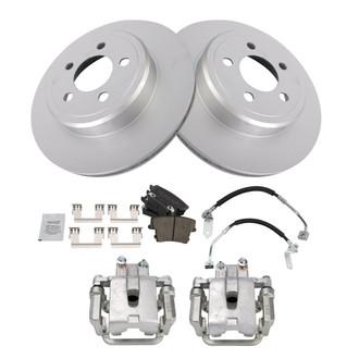 TRQ® - Rear Disc Brake Kit with Ceramic Pads, Calipers and Hoses