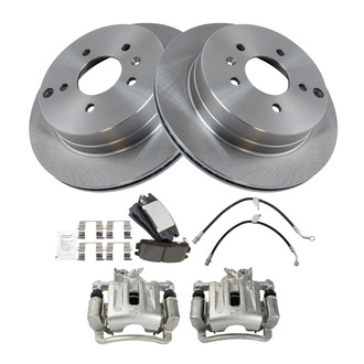 TRQ® - Rear Disc Brake Kit with Ceramic Pads, Calipers and Hoses