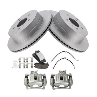 TRQ® - Rear Disc Brake Kit with Ceramic Pads, Calipers and Hoses