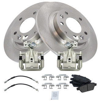 TRQ® - Disc Brake Kit with Semi-Metallic Pads, Calipers and Hoses