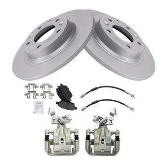 TRQ® - Rear Disc Brake Kit with Ceramic Pads, Calipers and Hoses