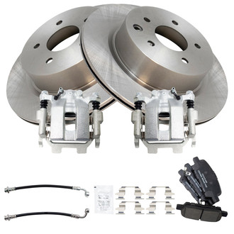 TRQ® - Rear Disc Brake Kit with Ceramic Pads, Calipers and Hoses