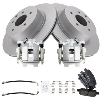 TRQ® - Rear Disc Brake Kit with Ceramic Pads, Calipers and Hoses