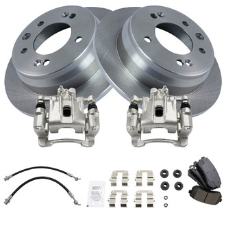 TRQ® - Rear Disc Brake Kit with Ceramic Pads, Calipers and Hoses