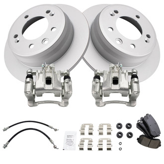 TRQ® - Rear Disc Brake Kit with Ceramic Pads, Calipers and Hoses