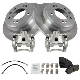 TRQ® - Disc Brake Kit with Semi-Metallic Pads, Calipers and Hoses