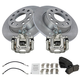 TRQ® - Disc Brake Kit with Ceramic Pads, Calipers and Hoses