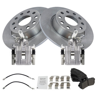 TRQ® - Rear Disc Brake Kit with Ceramic Pads, Calipers and Hoses