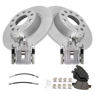 TRQ® - Rear Disc Brake Kit with Ceramic Pads, Calipers and Hoses