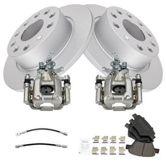 TRQ® - Rear Disc Brake Kit with Ceramic Pads, Calipers and Hoses
