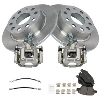 TRQ® - Rear Disc Brake Kit with Ceramic Pads, Calipers and Hoses