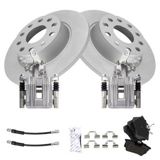 TRQ® - Rear Disc Brake Kit with Ceramic Pads, Calipers and Hoses
