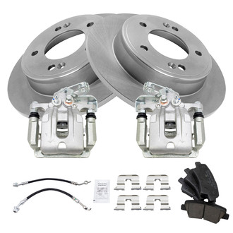 TRQ® - Rear Disc Brake Kit with Ceramic Pads, Calipers and Hoses