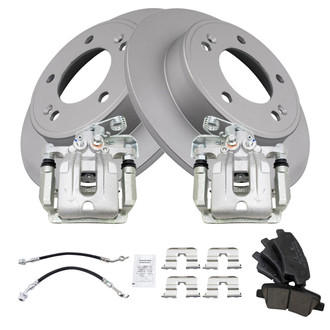 TRQ® - Rear Disc Brake Kit with Ceramic Pads, Calipers and Hoses