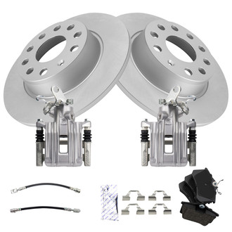 TRQ® - Rear Disc Brake Kit with Ceramic Pads, Calipers and Hoses