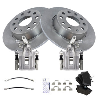 TRQ® - Rear Disc Brake Kit with Ceramic Pads, Calipers and Hoses