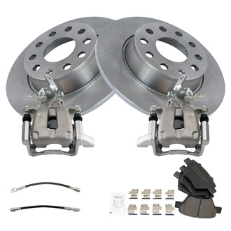 TRQ® - Rear Disc Brake Kit with Ceramic Pads, Calipers and Hoses