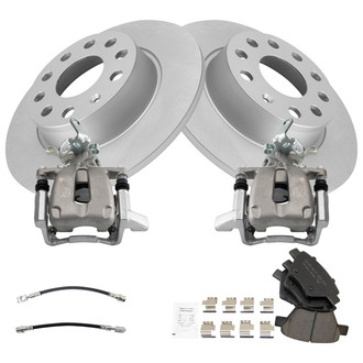 TRQ® - Rear Disc Brake Kit with Ceramic Pads, Calipers and Hoses