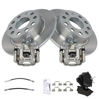 TRQ® - Rear Disc Brake Kit with Ceramic Pads, Calipers and Hoses