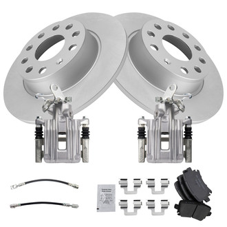 TRQ® - Rear Disc Brake Kit with Ceramic Pads, Calipers and Hoses