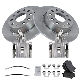 TRQ® - Rear Disc Brake Kit with Ceramic Pads, Calipers and Hoses