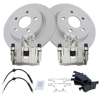 TRQ® - Rear Disc Brake Kit with Ceramic Pads, Calipers and Hoses