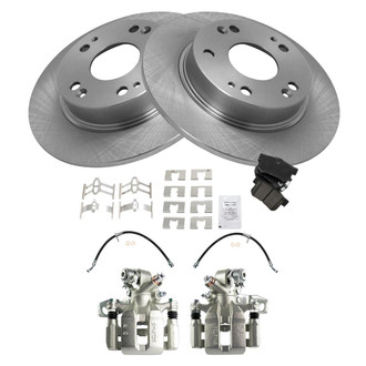 TRQ® - Rear Disc Brake Kit with Ceramic Pads, Calipers and Hoses