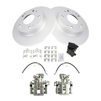 TRQ® - Rear Disc Brake Kit with Ceramic Pads, Calipers and Hoses