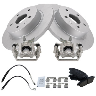 TRQ® - Rear Disc Brake Kit with Ceramic Pads, Calipers and Hoses