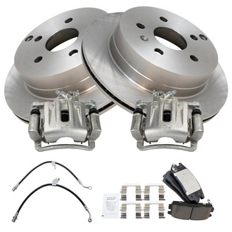 TRQ® - Disc Brake Kit with Ceramic Pads, Calipers and Hoses