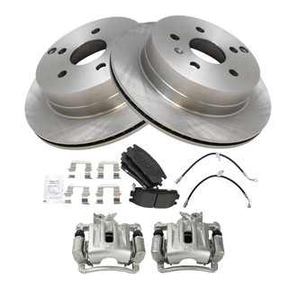 TRQ® - Disc Brake Kit with Semi-Metallic Pads, Calipers and Hoses